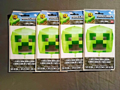 (4) New HELIUM MINECRAFT Balloons 12.5 In. – 31.7 cm – 12.5 po