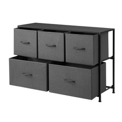 Mainstays 5 Drawer 40″ Wide Fabric Storage Dresser for Bedroom, Grey