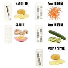 5-in-1 Mandoline Slicer Vegetable Cutter Julienne Shredder Potato Chip Maker