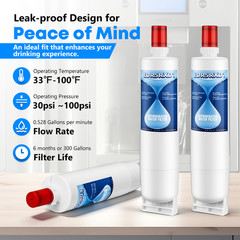 4396508, 4396510, 4396508p, 4396547 Refrigerator Water Filter, 4 Packs