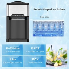 3-in-1 Water Cooler Dispenser with Built-in Ice Maker w/ 3 Temperature Settings