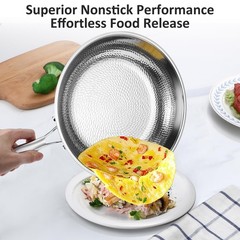 Titanium Non-stick Frying Pan with Lid, 8, 10, and 12 Inch Hammered Nonstick …