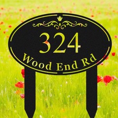 Custom Metal Address Sign, Personalized Yard Number Plaque