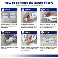 6 Stage 100 GPD RO Membrane Reverse Osmosis System pH Alkaline Water Filter Set