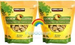 2 Packs Kirkland Signature Cashew Clusters 32 oz Each Pack