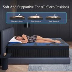 12″ 14″Twin Full Queen King Size Gel Memory Foam Spring Mattress In A Box