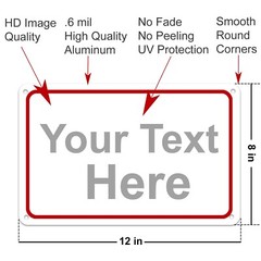 Personalized Custom Aluminum Signs, 12×8″, for Outdoor, Indoor, Office, Airbnb