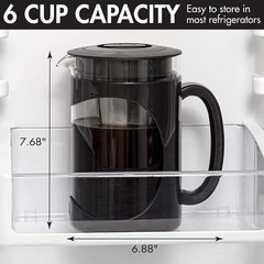 French Press Coffee Maker 6 Cup Black/Clear Plastic 7.68in H x 6.88in W