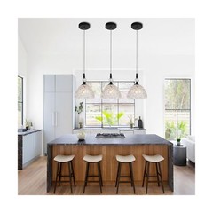 Modern Black Clear Glass Pendant Light 7.68 in Globe Small Pendant Light with…
