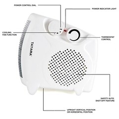 NEW!!! Tayama Portable Dual Fan Heater with 2 Heat Setting and Cool Fan Function