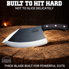 Animas Forge Dynamite Cleaver 8” Hand Forged High Carbon Steel Knife in Wood Box
