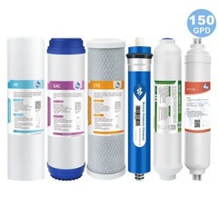 6 Stage pH Alkaline 150GPD RO Membrane Reverse Osmosis Purifier Water Filter Set
