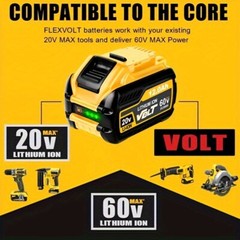 12.0Ah For DEWALT FLEXVOLT DCB609 20V/60V MAX Lithium-lon Battery DCB606 DCB612