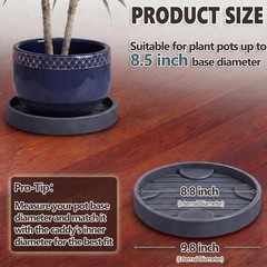 2Pack Gray 9.8 In Plant Caddy Hidden Wheels Rolling Stand Casters Dolly