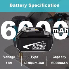 2 Pack 18V 6.0Ah Battery for Milwaukee M18 48-11-1850 48-11-1862 48-11-1840