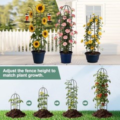 6.6” Metal Obelisk Garden Trellis Tall Sturdy Plant Support for Climbing Vines