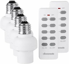 DEWENWILS Wireless Remote Control Light Lamp Socket E26/E27 Bulb Holder Base