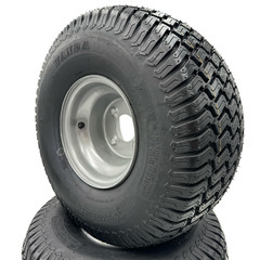 Set of 2 – Silver 20×10.00-8 Lawn Mower Tire and Rim (Compatible with Husqvarna)