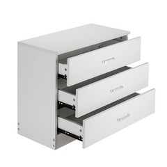 3Drawer Dresser White Storage Cabinet Chest of Drawer Bedroom Living Room Office