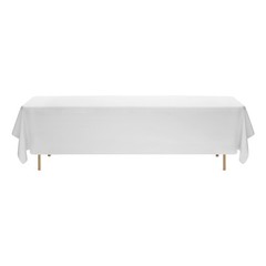 Uimoso 90×132 Inch White Rectangular Tablecloth for Weddings, Parties, 6 Pack