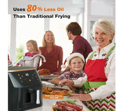 Suodoka Air Fryer 10 Qt Max 450F for Cooking, 6 Presets Fry Touch Panel Easy