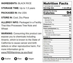 Black Rice — Whole Grain Rice, Medium-Grain Rice, Kosher, Vegan, Bulk