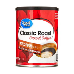 Great Value Classic Roast Ground Naturally Caffeinated Coffee, 9.6 oz Canister.,