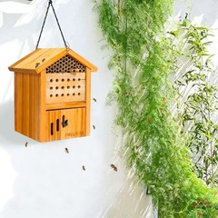 Mason Bee House -Wax Coated Mason House for The Garden, Natural Handmade Wood…