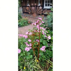 1pc Rusty Dandelion Garden Decoration -Floral-shaped metal garden signpost, Clas