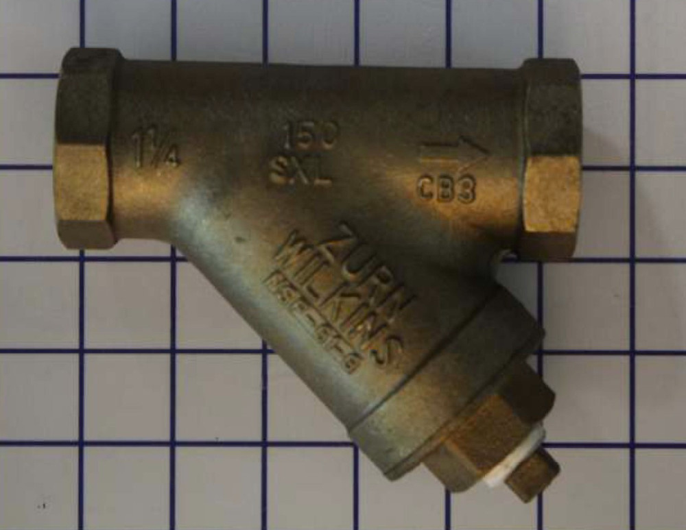 WILKINS Y Strainer: 1 1/4 in, NPT, Mesh, 0.0313 in Screen Size, Bronze