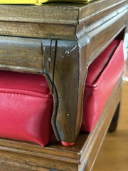 Set of 2 MCM Ethan Allen Stacking Footstools Stools Red & Green-15.75×9.75”!
