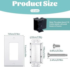 Brush Wall Plate 10 Pack Single Gang Wall Plate Cable Pass Through for Cables