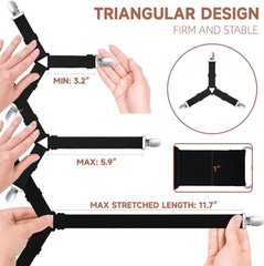 4Bed Sheet Fasteners Adjustable Elastic Suspenders Straps Mattress Covers Clips