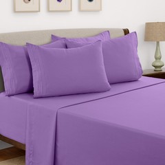6 Piece Bed Sheet Set 1800 Series Microfiber Comfort Deep Pocket Hotel Bed Sheet
