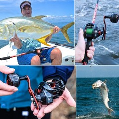 Sougayilang Baitcaster Fishing Reel, 400 Size with 35Lbs Max Drag 6.3:1 Gear Rat