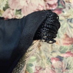 VTG Floral Damask Brocade Table Runner Black Silky Lining Fringe Custom 72×32”