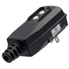 4.67 In. 15 Amp Manual Reset 2 Prong Portable GFCI Replacement Right Angle Plug