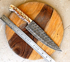 Custom HandMade Damascus Steel Chef Knife Hand Forged Blade PineCone Handle 2795