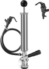 8” Keg Tap Beer Keg Party Pump, D System Beer Taps for Kegs, Kegerator Stainless