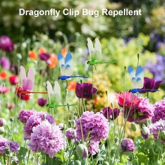 12 Fake Dragonfly Clips Clip on Dragonfly for Outdoors 3D Dragonfly Garden Decor
