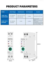 1P+N 63A Circuit Breaker Timer WIFI Smart Switch Energy Meter Voltage 110V 220V