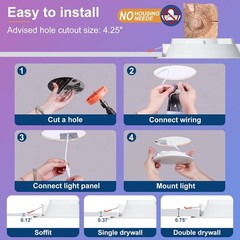 Smart Recessed Lighting 4 Inch RGBCW Color Changing 12W LED Downlight with Ju…