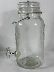 Glass Beverage Dispenser 2 Gallon with Glass Clamp Lid Hand-Wash Only