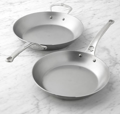 De Buyer Mineral B Pro Carbon Steel Fry Pan, Set of 2