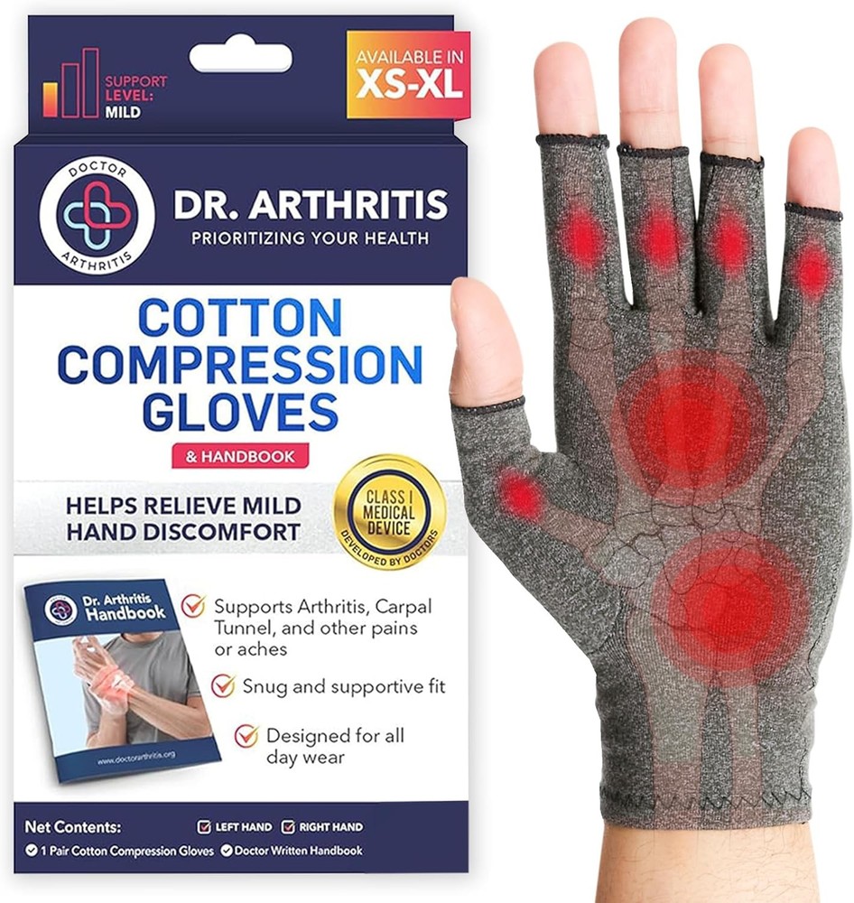 Doctor Developed Compression Gloves for Women and Men, Open-Finger Arthritis