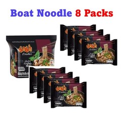 MAMA Thai Instant Boat Noodles Spicy Sauce Small Rice Noodles 87g, Pack of 8 pcs