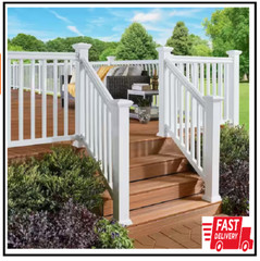 Fiberon ArmorGuard Classic White Plastic Stair Rail Hardware Kit Brackets Screws