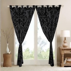 Erosebridal Adults Black Damask 30-50 Blackout Curtains Antique Victorian