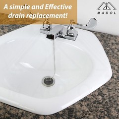 1-1/4 in. x 6 in. Stainless Steel Covered Sink Drain with Tailpiece and Stopper