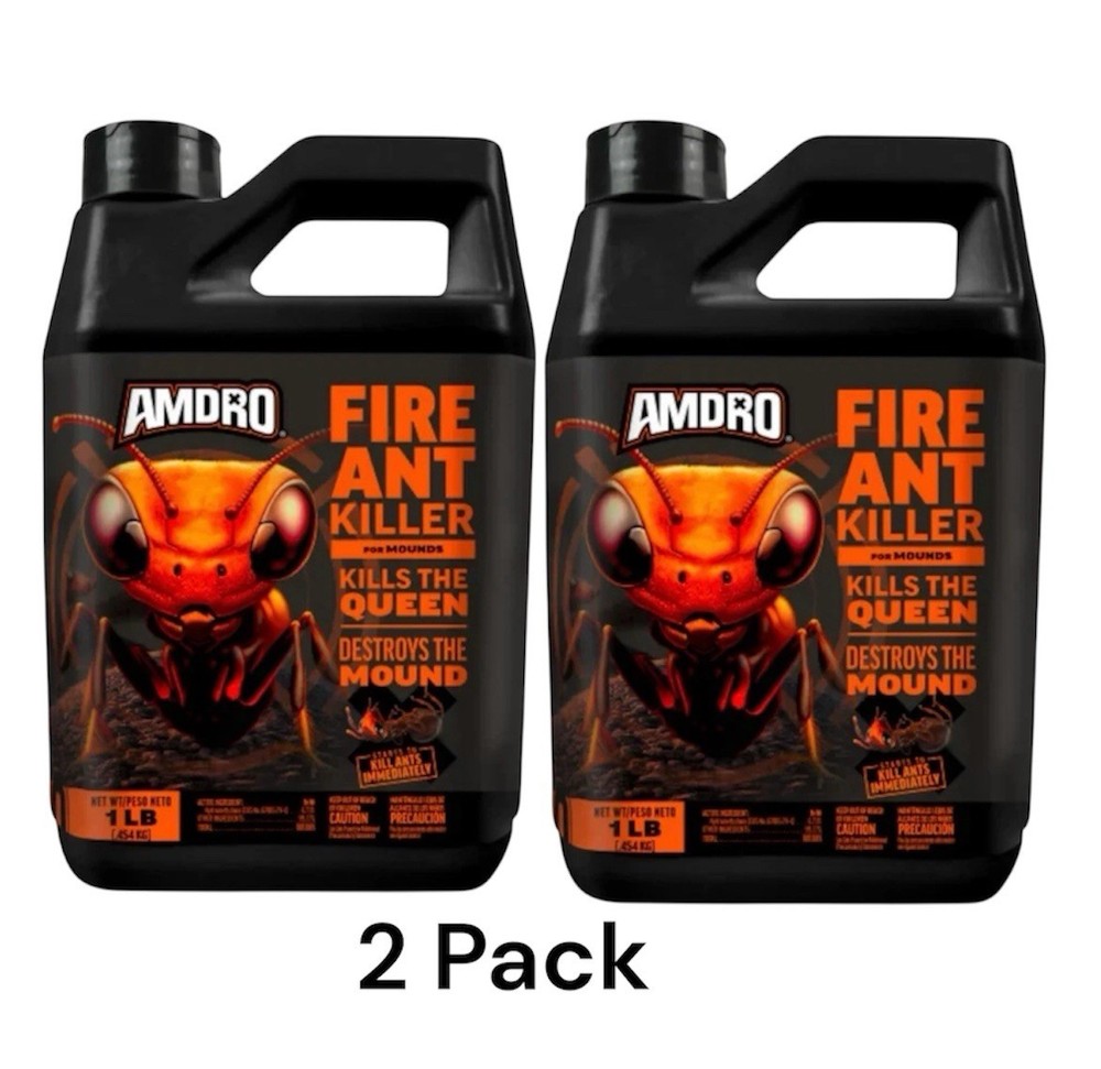 2 Pack AMDRO Fire Ant Bait Killer Granules Hydramethylnon – 1 Lb.